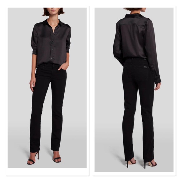 7 FOR ALL MANKIND Black "Kimmy" Straight Leg Jeans - Picture 12 of 12